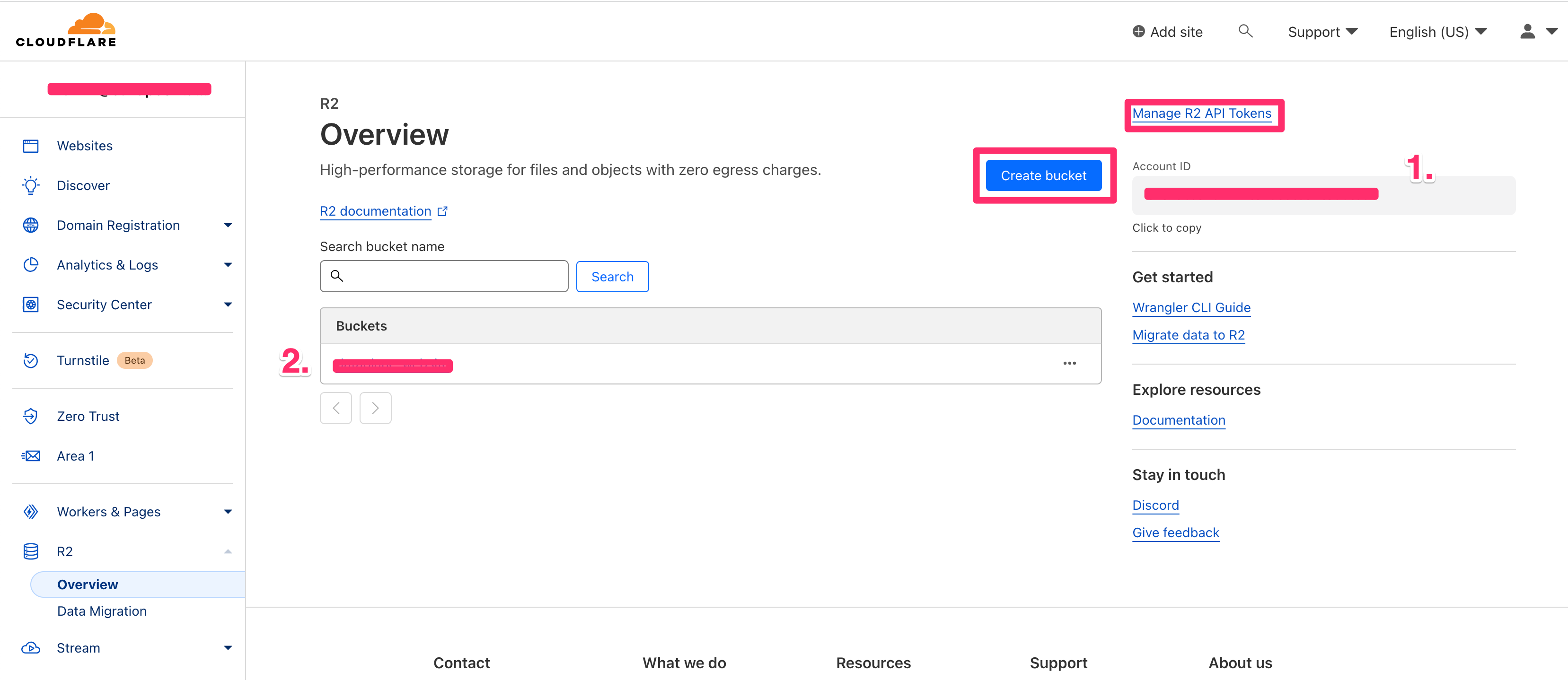 Cloudflare create R2 bucket