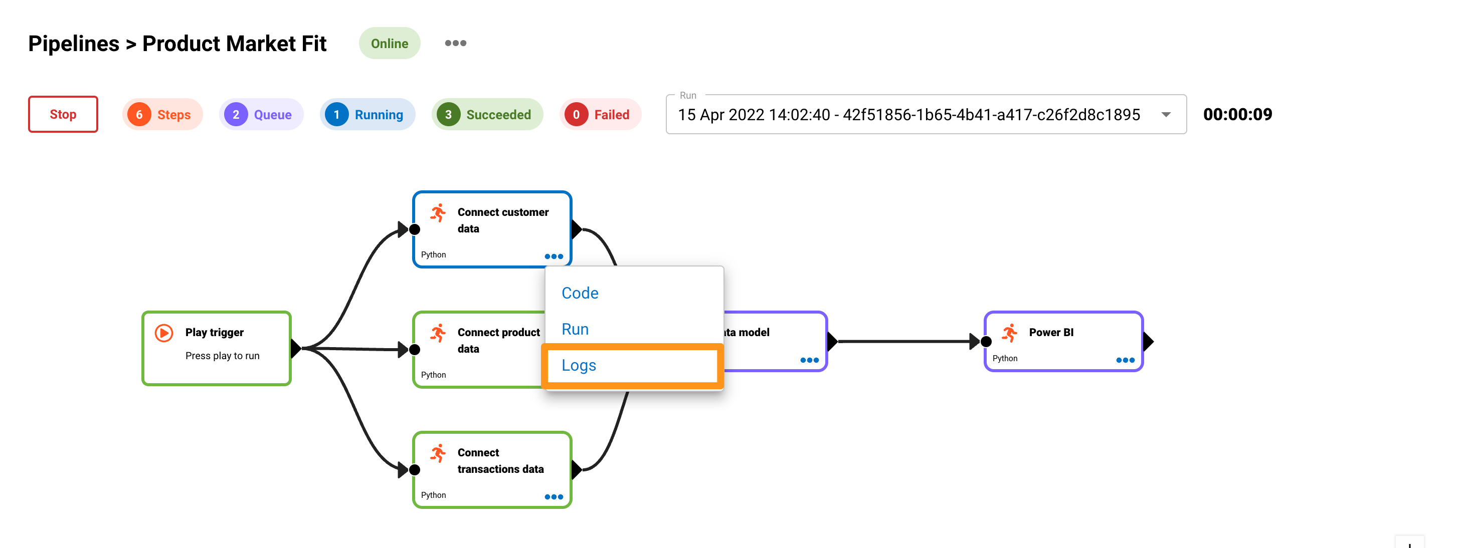 Run your data pipeline